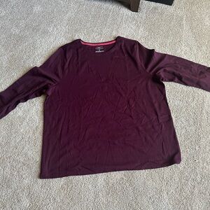 Talbots Long Sleeve Tee in Deep Burgundy